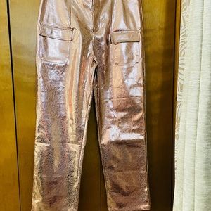 Pink / Rose Gold Metallic Pants